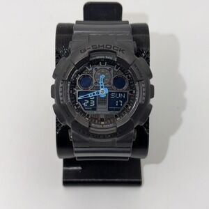 Casio G-Shock GA-100C Mens Black Blue Analog Digital Sport Watch